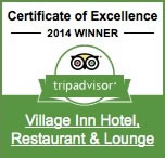 Trip Advisor Certificate of Excellence for the Village Inn of St. Ignace